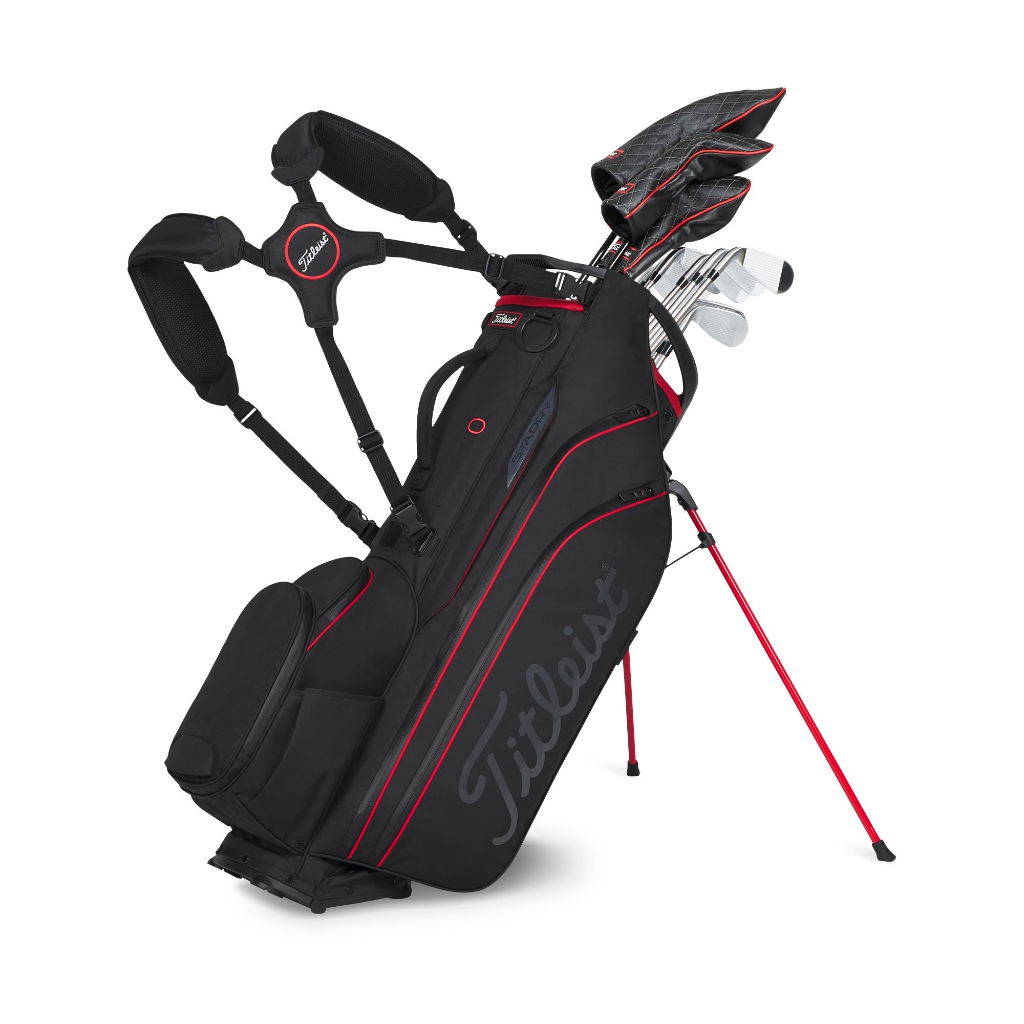 Titleist Sac Trépied Hybrid 14 StaDry Black Black Red 2026