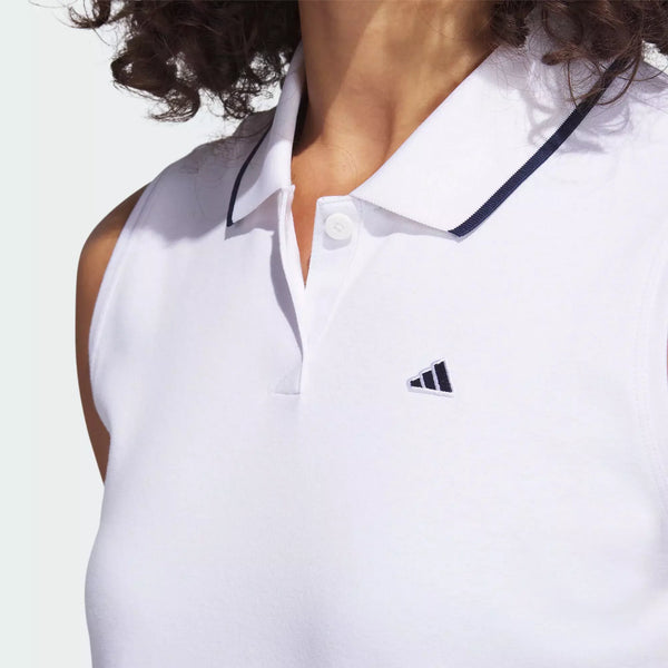 Adidas Golf Polo Sans manche Femme Blanc Polos femme Adidas