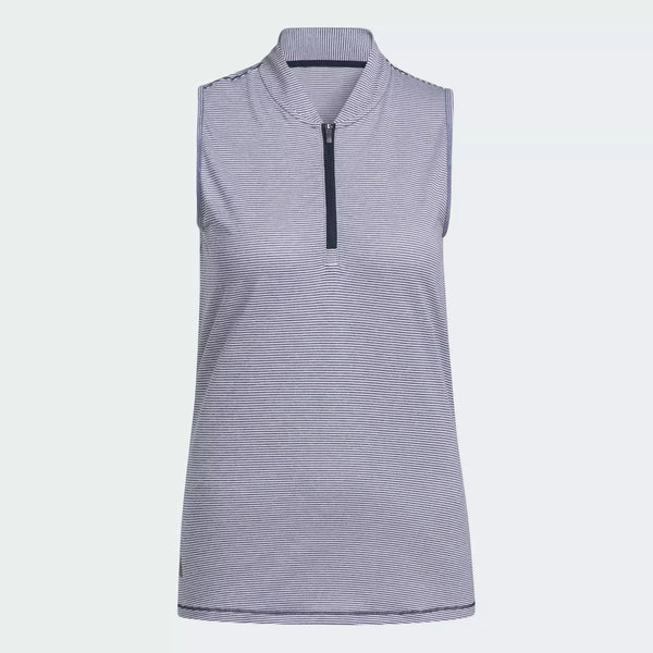 Adidas Golf Polo Sans manche Femme Bleu Blanc Polos femme Adidas