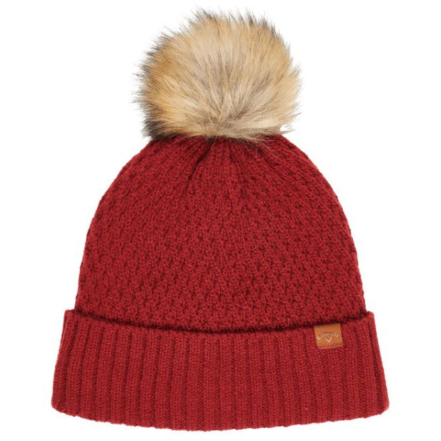 Callaway Bonnet Golf Ladies Pom Pom Beanie RED