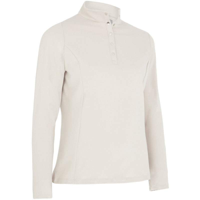 Callaway Polo Manche Longue Thermal Femme Beige Polos femme Callaway Golf