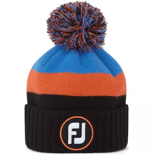 Footjoy bonnet à pompom noir Orange bleu 2022 FootJoy