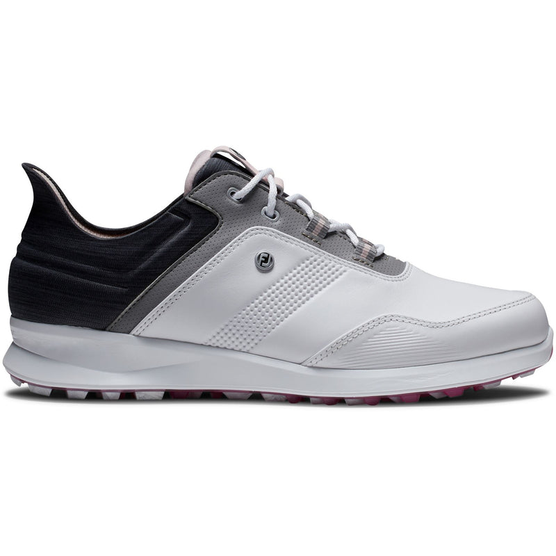 Footjoy Chaussure de golf 2023 Stratos Lady Blanc Anthracite Rose Chaussures femme FootJoy