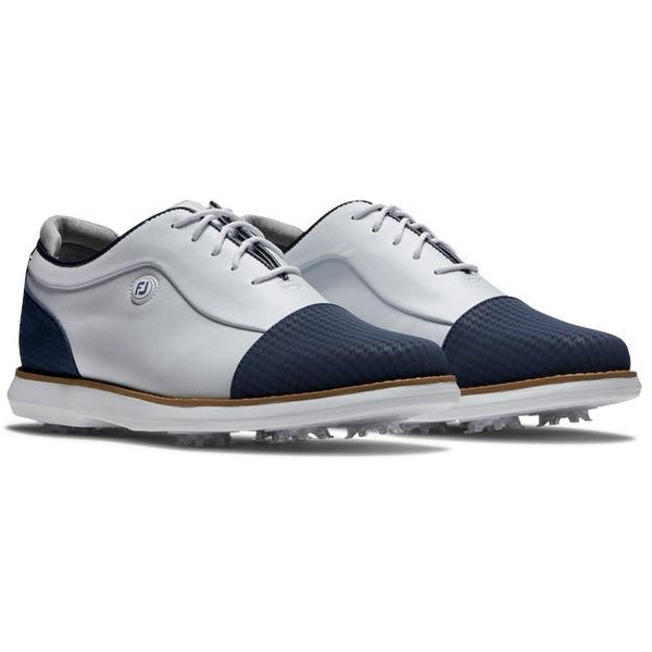 Footjoy Chaussure Traditions Shield Tip Lady Blanche bleu - Golf ProShop Demo