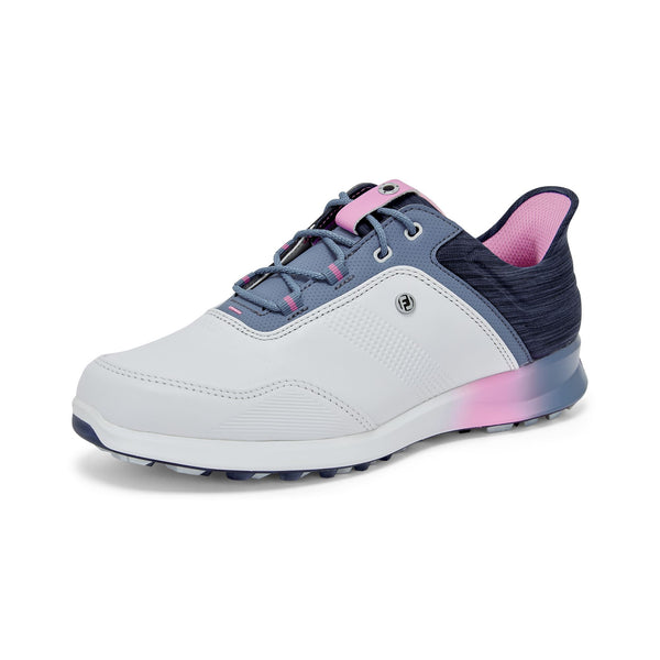 Footjoy Chaussures de golf 2023 Stratos Lady Blanc Navy Rose Chaussures femme FootJoy