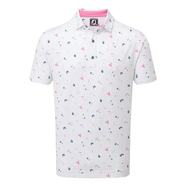 Footjoy Polo Imprimé Crustacés Blanc FootJoy