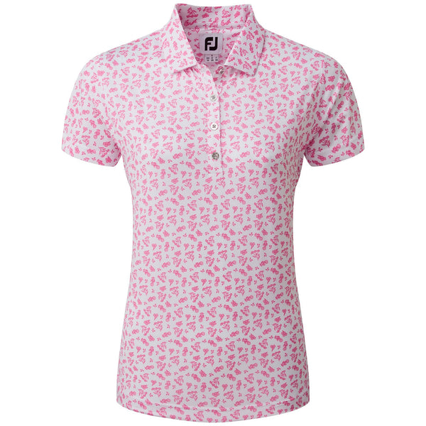 Footjoy polo imprimé floral 2023 Blanc Rose FootJoy