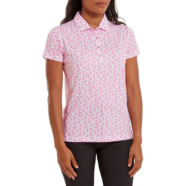 Footjoy polo imprimé floral 2023 Blanc Rose FootJoy