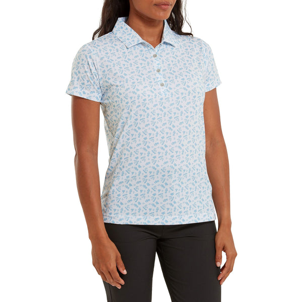 Footjoy polo imprimé Floral Blanc bleu FootJoy