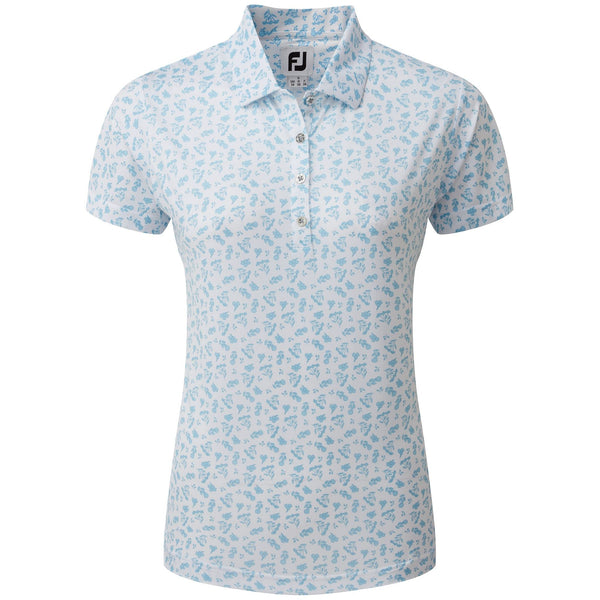 Footjoy polo imprimé Floral Blanc bleu FootJoy