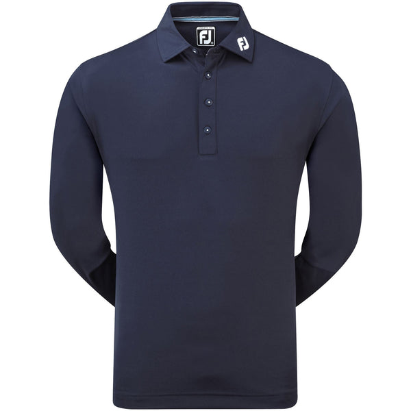 Footjoy Polo Manches longues Thermocool col tissé Navy - Golf ProShop Demo