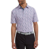 Footjoy polo Shadow Palm Print Lavande Marine - Golf ProShop Demo