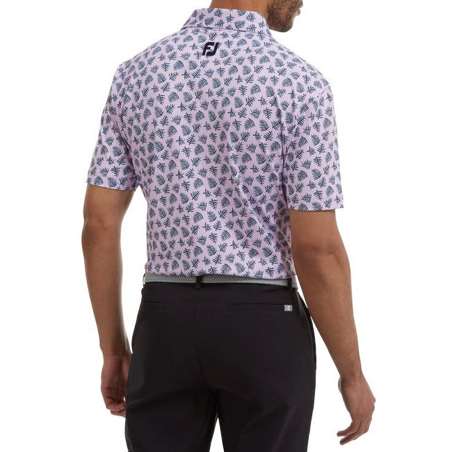 Footjoy polo Shadow Palm Print Lavande Marine - Golf ProShop Demo