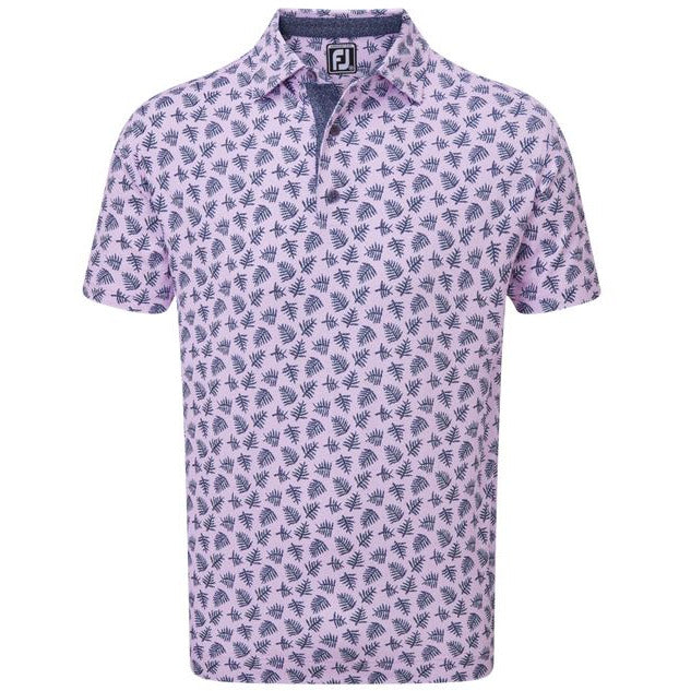 Footjoy polo Shadow Palm Print Lavande Marine - Golf ProShop Demo