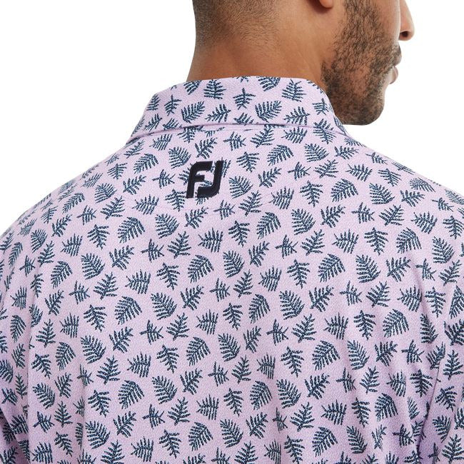 Footjoy polo Shadow Palm Print Lavande Marine - Golf ProShop Demo