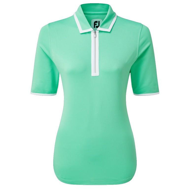 Footjoy Polo Stretch maille piqué vert jade  - Golf ProShop Demo
