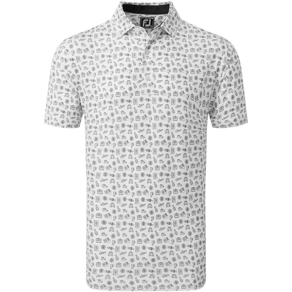 Footjoy Polo Travel Print White Black FootJoy