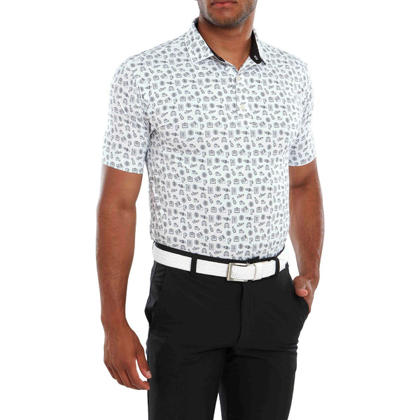 Footjoy Polo Travel Print White Black FootJoy