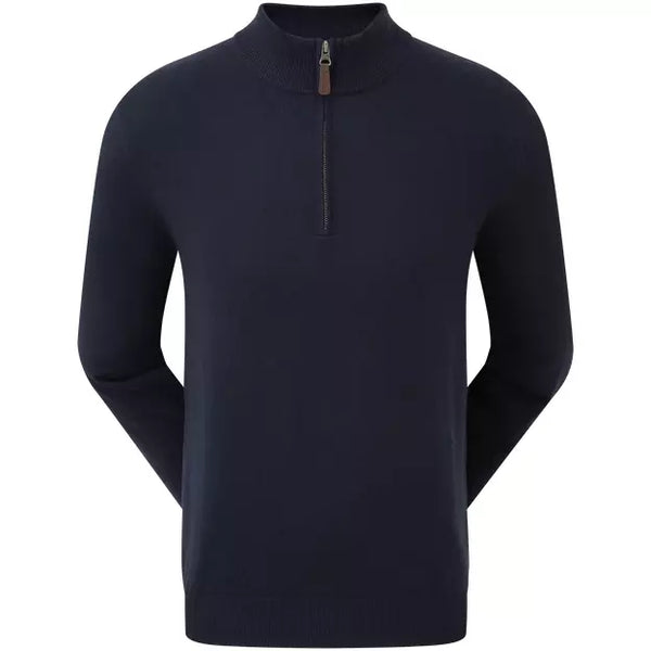 Footjoy pull 1/2 Zip Mélange de Laine Bleu marine FootJoy