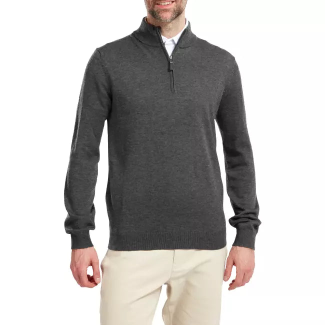 Footjoy pull 1/4 Zip Mélange de Laine Gris