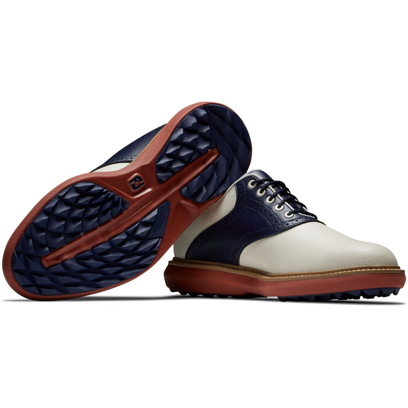 Footjoy Traditions spikeless Blanche bleu gris rouge Chaussures homme FootJoy