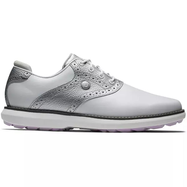 Footjoy Traditions spikeless LADY Blanche Argent Violet