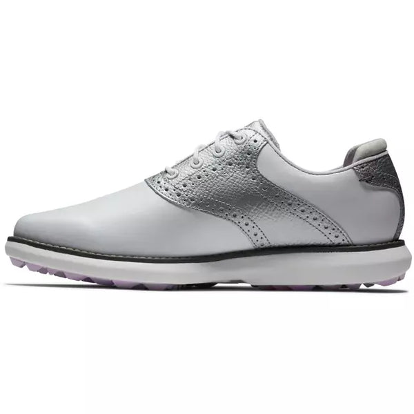 Footjoy Traditions spikeless LADY Blanche Argenté Violet Chaussures femme FootJoy