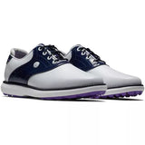 Footjoy Traditions spikeless LADY Blanche Navy violet Chaussures femme FootJoy