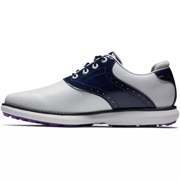 Footjoy Traditions spikeless LADY Blanche Navy violet Chaussures femme FootJoy