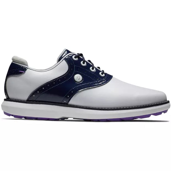 Footjoy Traditions spikeless LADY Blanche Navy violet Chaussures femme FootJoy