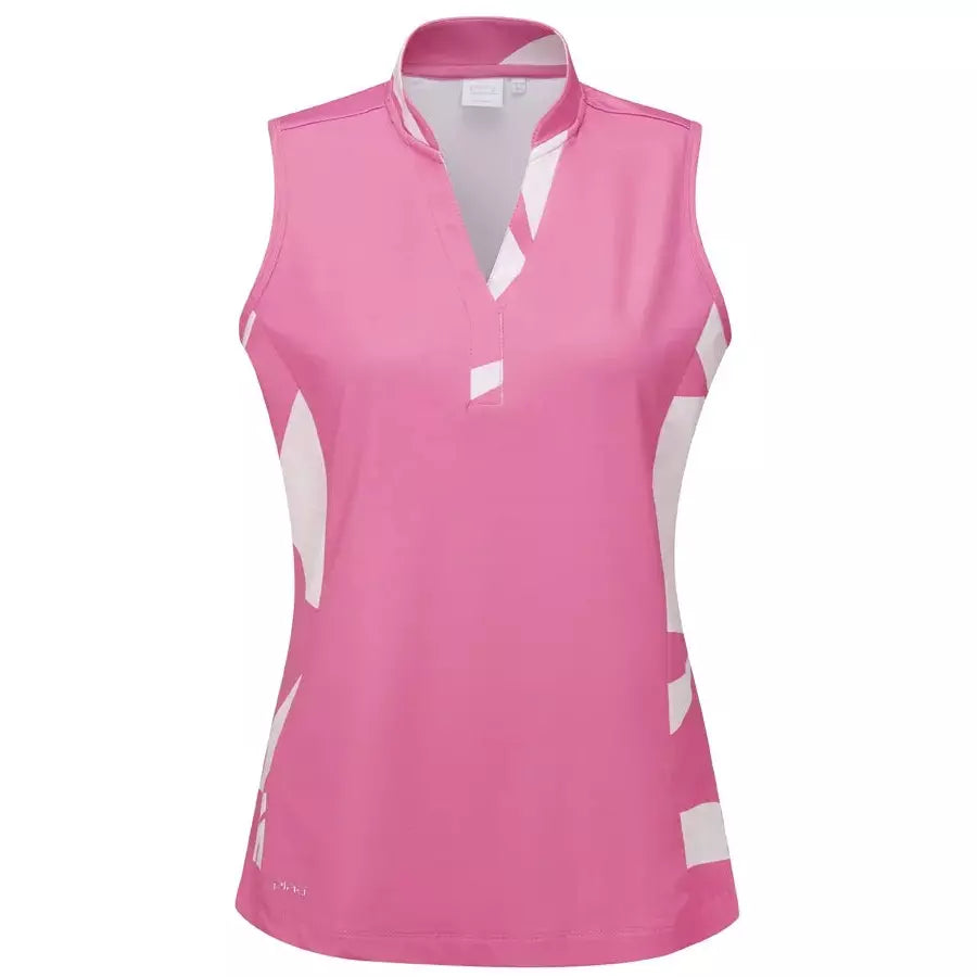 Ping - Polo sans manche Bardot Flamingo