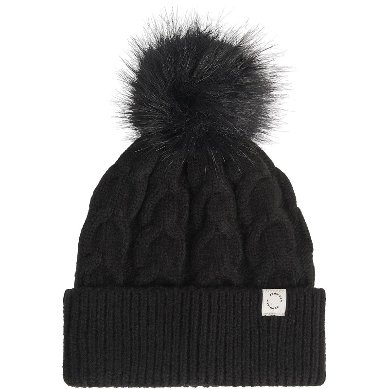 Röhnisch Bonnet Pom Braid Beanie, Black Rohnisch