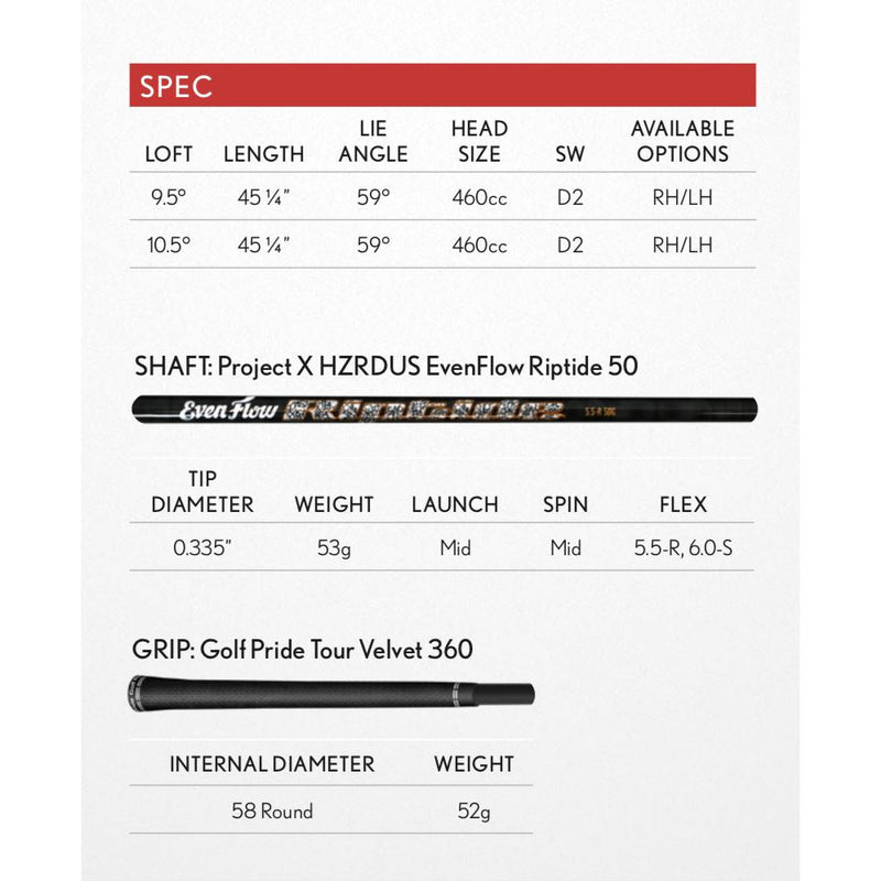 Srixon Driver ZX5 shaft Project X Evenflow Riptide Small Batch - Golf ProShop Demo