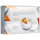Titleist Balles Velocity Blanche 2022 (boites de 12 balles) avec prix dégressif Balles Titleist