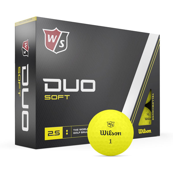 Wilson Balles 2023 Nouvelle Duo Soft Jaune (boite de 12) avec prix dégressif Balles Wilson